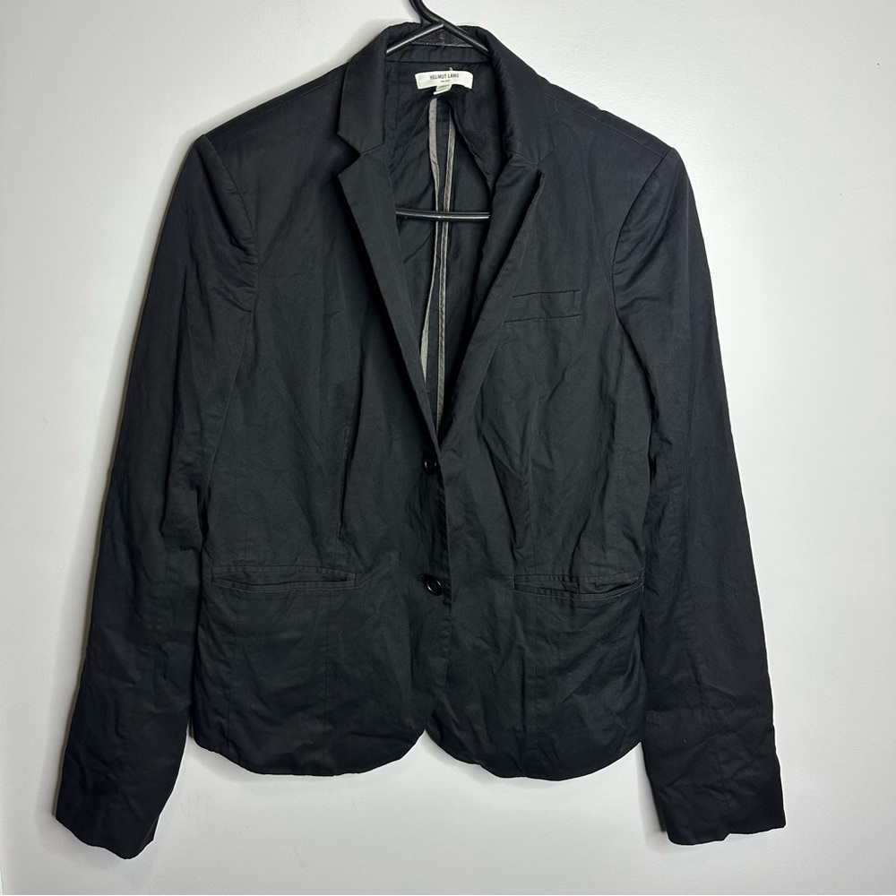 Women’s Helmut Lang Size Medium Black 2 Button Blazer With Pockets